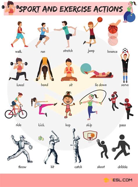 Learn Sport and Exercise Verbs in English - ESLBuzz Learning English | English verbs, English ...