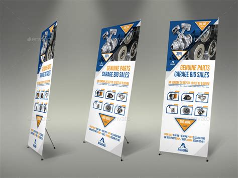 Auto Parts Signage Roll Up Banner Template Print Templates Graphicriver