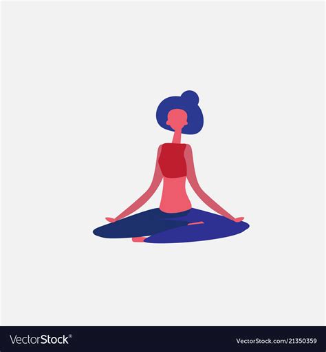 Woman Doing Yoga Exercises Cartoon Character Vector Image