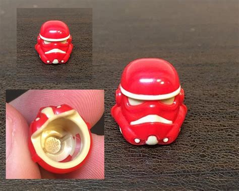 Lego Star Wars Prototype Red And White Dual Moulded Stormtrooper Helmet
