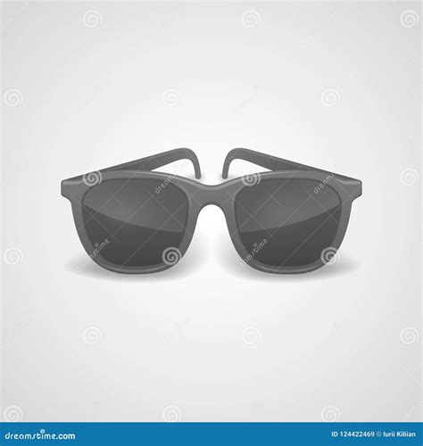 Black Realistic Sunglasses Isolated On White Background Stock Vector Illustration Of Design