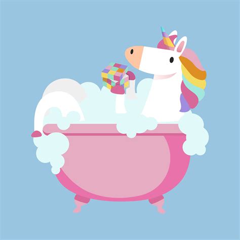 Unicorn Taking A Bath Vector Download Free Vectors Clipart Graphics