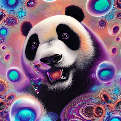 Fractal Panda Graphic · Creative Fabrica