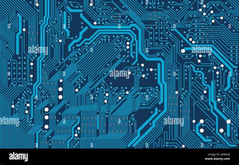Vector Blue Electronic Circuit Board Background Stock Vector Image
