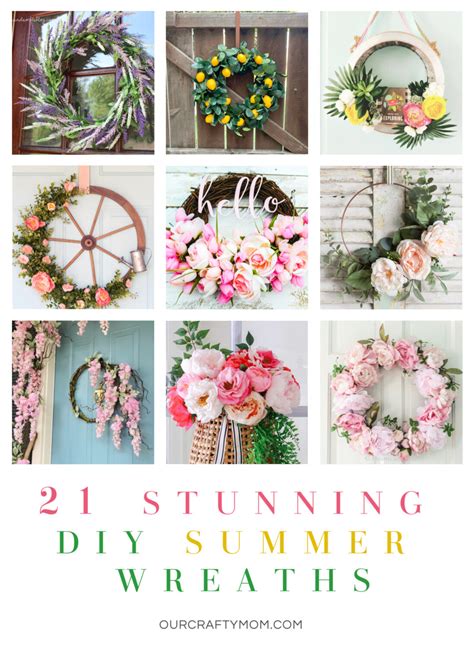 21 Beautiful Diy Summer Wreaths For Your Front Door Our Crafty Mom
