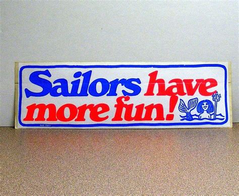 Sailors Have More Fun Bumper Sticker Vintage Red White And Etsy
