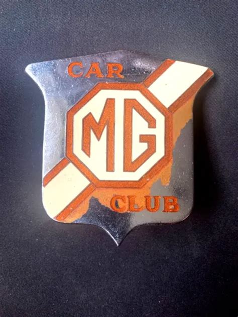Vintage Mg Car Club Mgcc Motor Automobile Car Badge Enamel Emblem