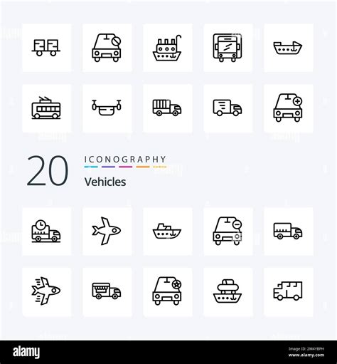 20 Vehicles Line Icon Pack Like Transport Delivery Vessel Vehicles Less