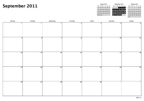 Month To View Example Calendar Printable