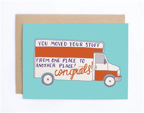 You Moved Your Stuff New Home Card Funny Moving Card Uhaul Card