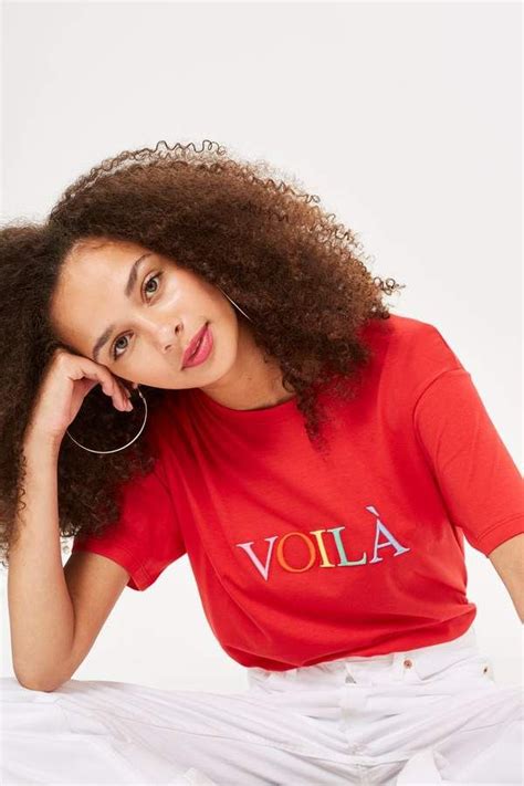 Poshmark makes shopping fun, affordable & easy! TALL 'Voila' Embroidered T-Shirt | Embroidered tshirt ...