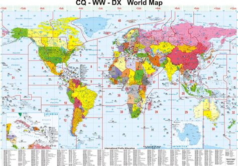Cq Zones Ww Locators Dx Countries World Map Usa Europe Japan