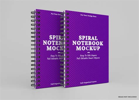 Premium Psd Realistic Spiral Notebook Mockup