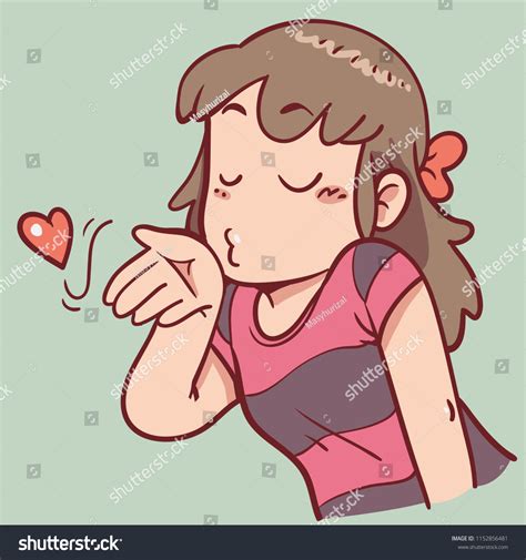 Girl Blowing Kiss Stock Vector Royalty Free 1152856481 Shutterstock