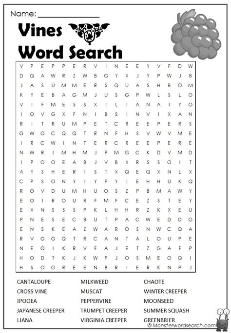 Vines Word Search