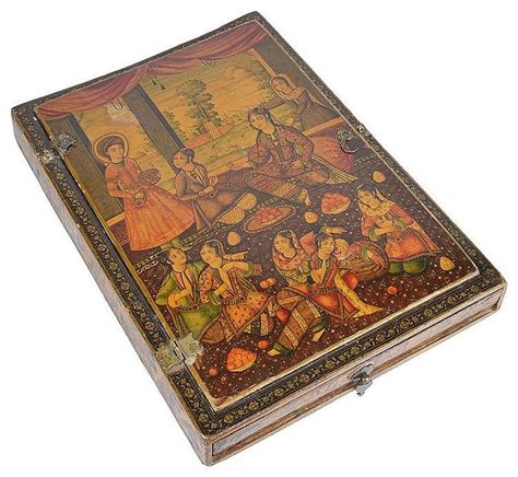 sold price a qajar lacquer box persia 19th century of rectangular form with hinged opening