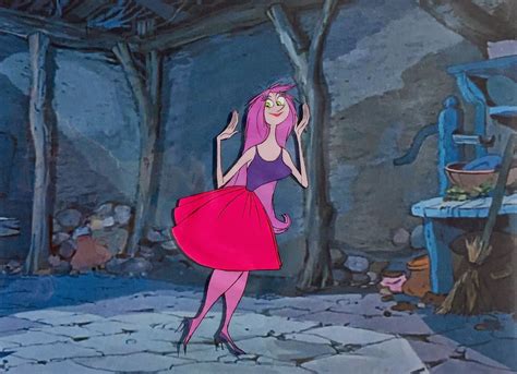 Animation Collection Mad Madam Mim In Beautiful Woman Form Cel From The Sword In The Stone 1963