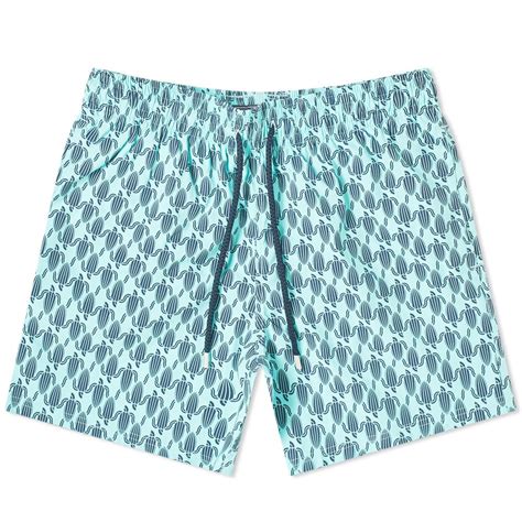 Vilebrequin Moorea Dancing Turtles Swim Short Aqua End