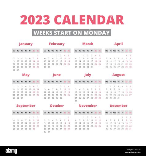 2023 Calendar With Weeks Shopmallmy
