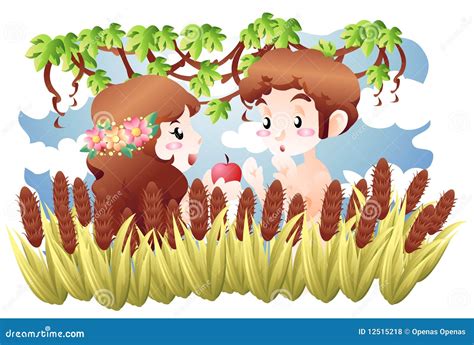 Adam And Eve Stock Vector Illustration Of Religion Grain 12515218