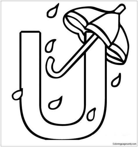 Letter U Is For Umbrellas Coloring Page Free Printable Coloring Pages