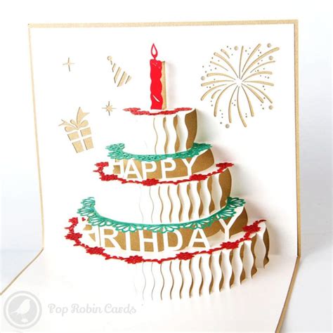 Birthday Cake With Candles 3d Pop Up Birthday Greeting Card £475