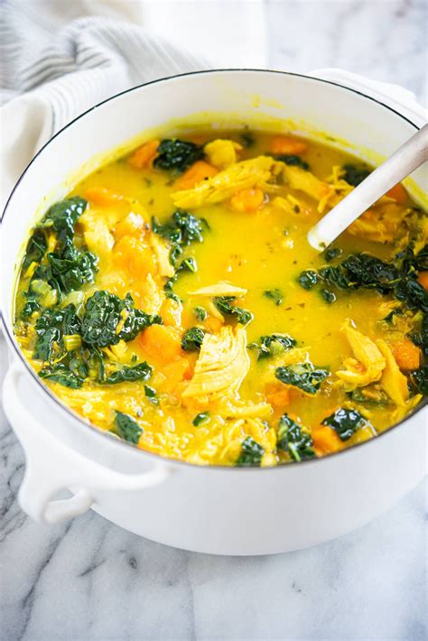Ginger Turmeric Chicken Soup Recipe Fed And Fit
