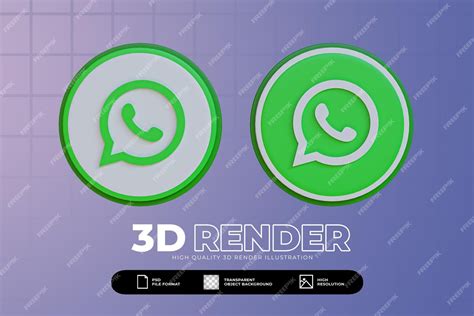 Premium Psd 3d Render Social Media Whatsapp Icon Set