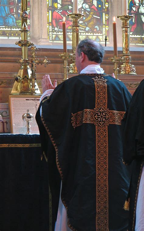 Priest At The Altar The Priest In A Black Gothic Chasuble Flickr