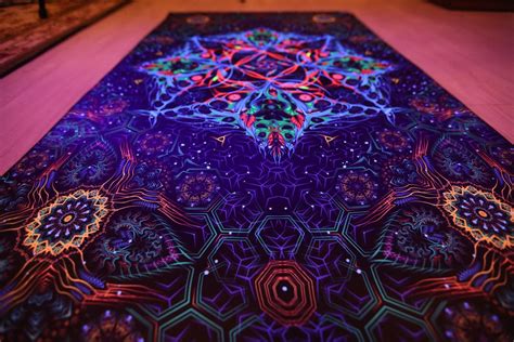 Mandala Tapestry Uv Wall Deco Psychedelic Backdrop Fractal Etsy