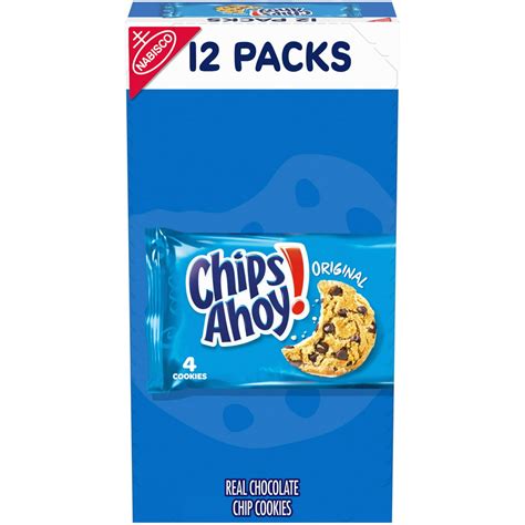 Chips Ahoy Original Chocolate Chip Cookies 12 Snack Packs Walmart