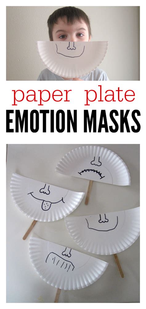 Paper Plate Emotion Masks Emotions Preschool Feelings Activities