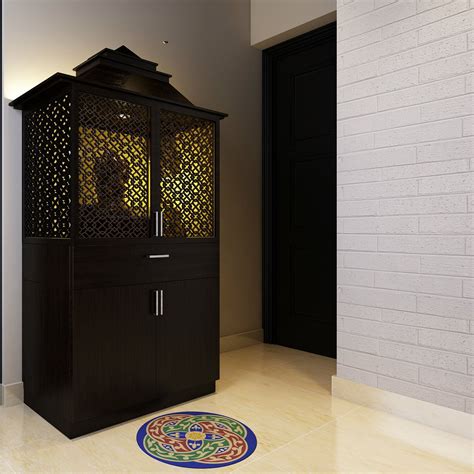 Small On Space Go For This Beautiful Pooja Cabinet Pooja Room