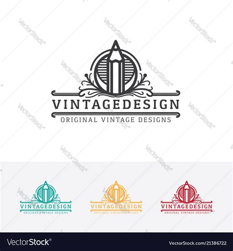 Vintage Art Logo Design Royalty Free Vector Image