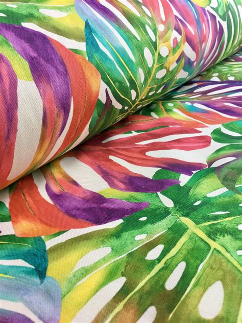 Palm Tropical Leaves Cotton Fabric Palm Leaf Material For