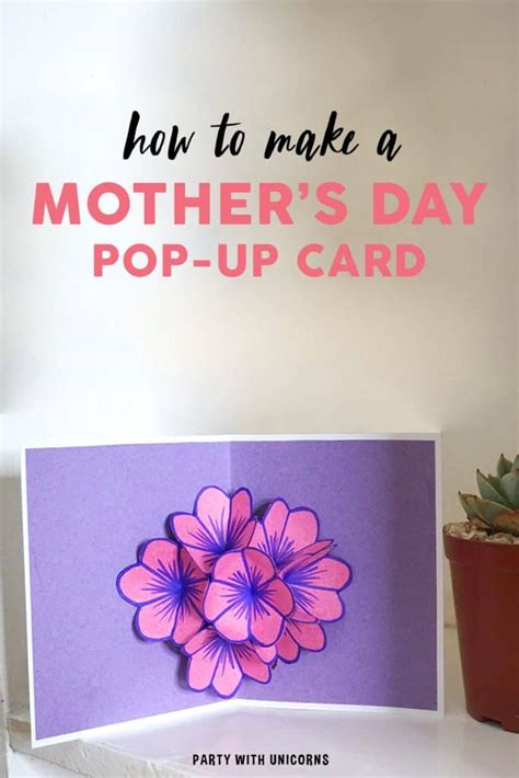 Mothers Day Pop Up Card Party With Unicorns