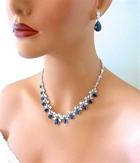 Blue Sapphire Diamond Necklace Designs