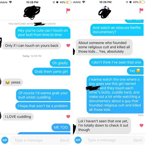 her bio says “i want someone to tell me i m cute and touch my butt from time to time ” r tinder