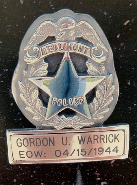 Motorcycle Officer Gordon Udell Warrick Beaumont Police Department Texas