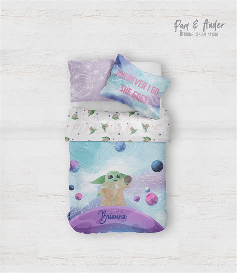 Baby Yoda Bedding For Girl Customized Bed Set Personalized Etsy New