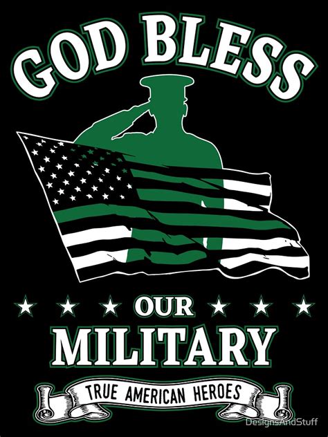 God Bless Our Military Sticker By Designsandstuff Redbubble