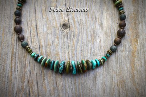 Turquoise Necklace For Men Turquoise Mens Jewelry Bohemian Etsy