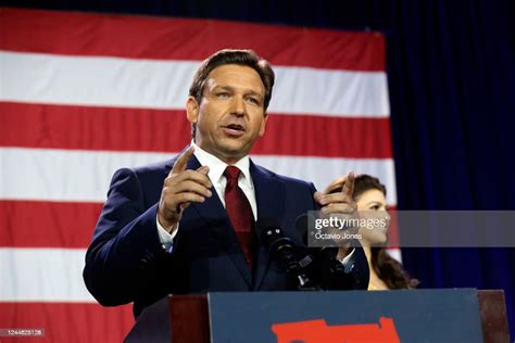 Florida Gov Ron Desantis Gives A Victory Speech After Defeating