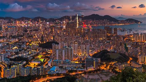 Hong Kong Night Panorama Hd Travel Wallpapers Hd Wallpapers Id 43401
