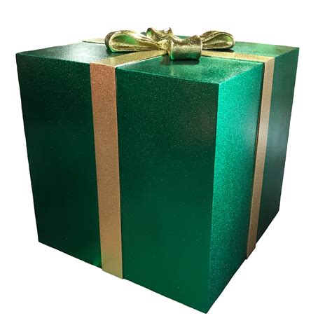 Green Glittered T Box With Bow Barrango Mfg