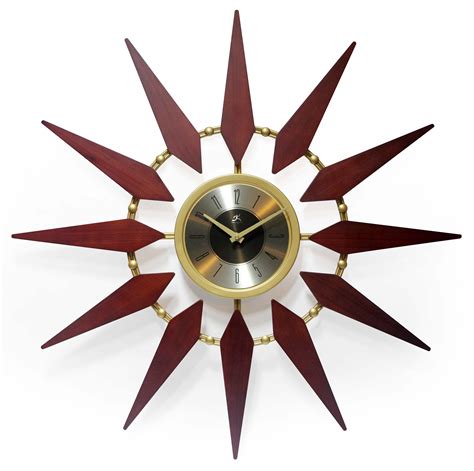 30 Inch Orion Midcentury Walnut Metal Wood Wall Clock Clock By Room