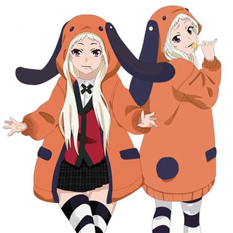 Stock Anime Kakegurui Figure Yomotsuki Runa Orange Rabbit Hoodie