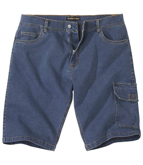 Mens Blue Denim Cargo Shorts Atlas For Men