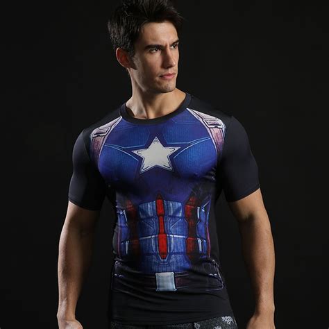 3d printed t shirts captain america compression shirt long sleeve cosplay costume clothing tops