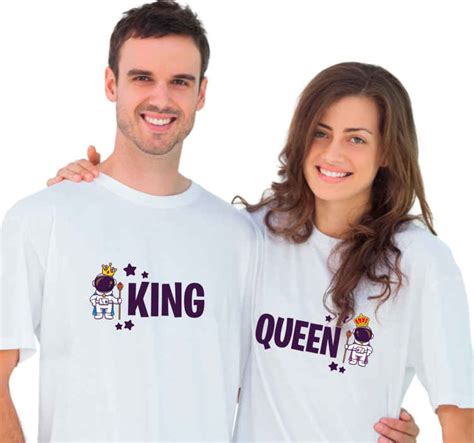 King And Queen Matched Shirts For Couples Tenstickers